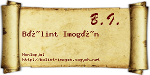 Bálint Imogén névjegykártya
